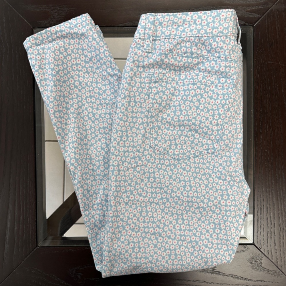 *CHARTER CLUB* Blue x White Floral Bristol Skinny Ankle Pants Size 8